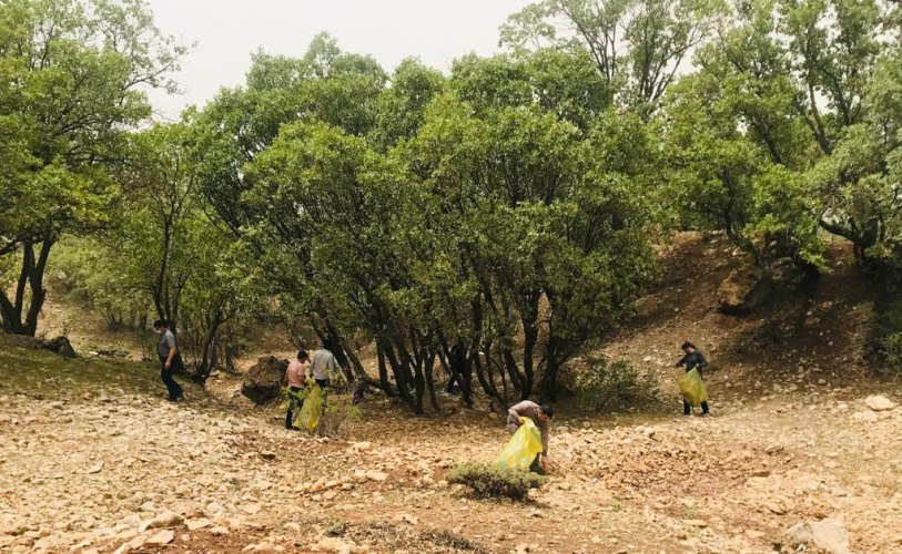 جمع آوری زباله ها از طبیعت ایلام